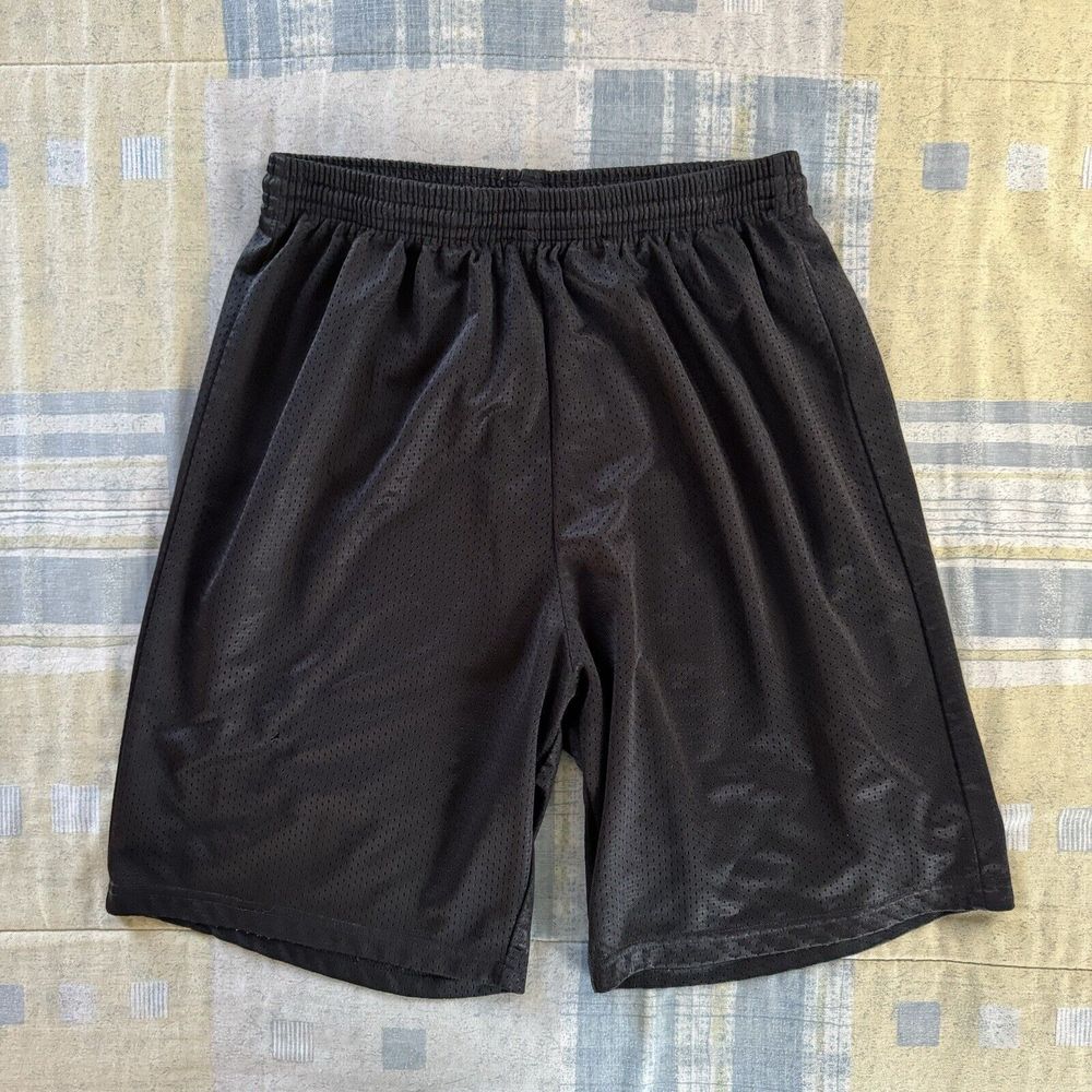 Alleson Athletic Workout Practice Shorts Men's Large Black Gym Sports